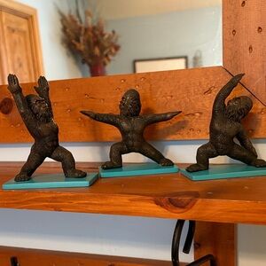 Set of Three Yoga Sasquatch/Bigfoot Figurines